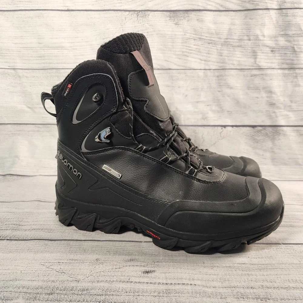 Salomon Toundra Mid WP Men's 10.5 Black Winter Hiking Boots 353127